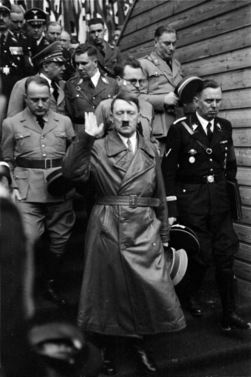 Hitler in Graz after his speech in the Weitzer wagon factory